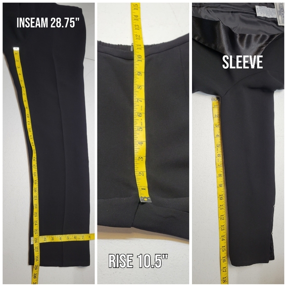 Jessica Howard Black Satin Trim Blazer Pantsuit 3 Piece Blousr Pants Jacket - Picture 16 of 16